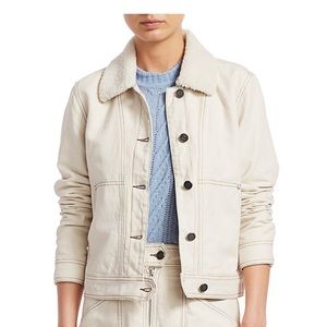 COPY - Joie Lev Faux Fur Collar Denim Jacket in Aged White